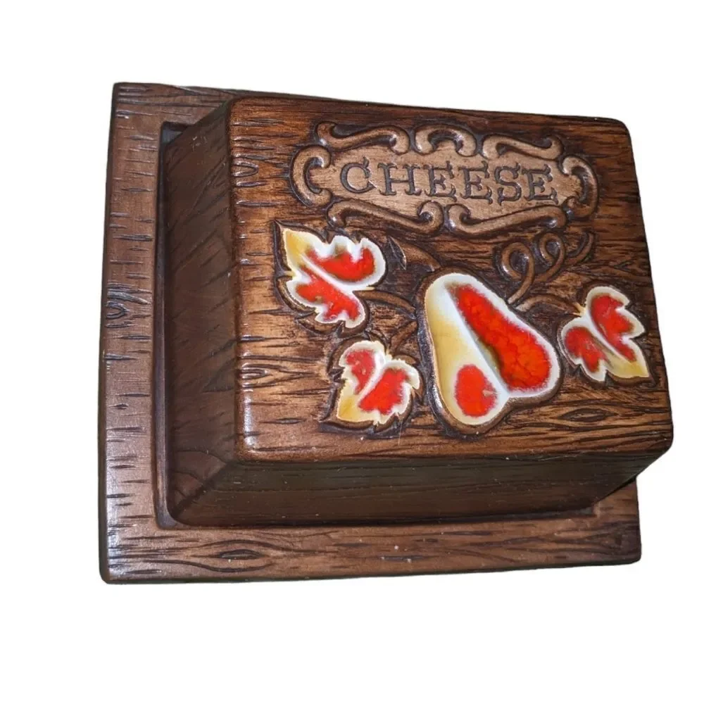 Vintage Treasure Chest cheese tray container‎